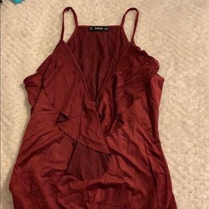Maroon body suit